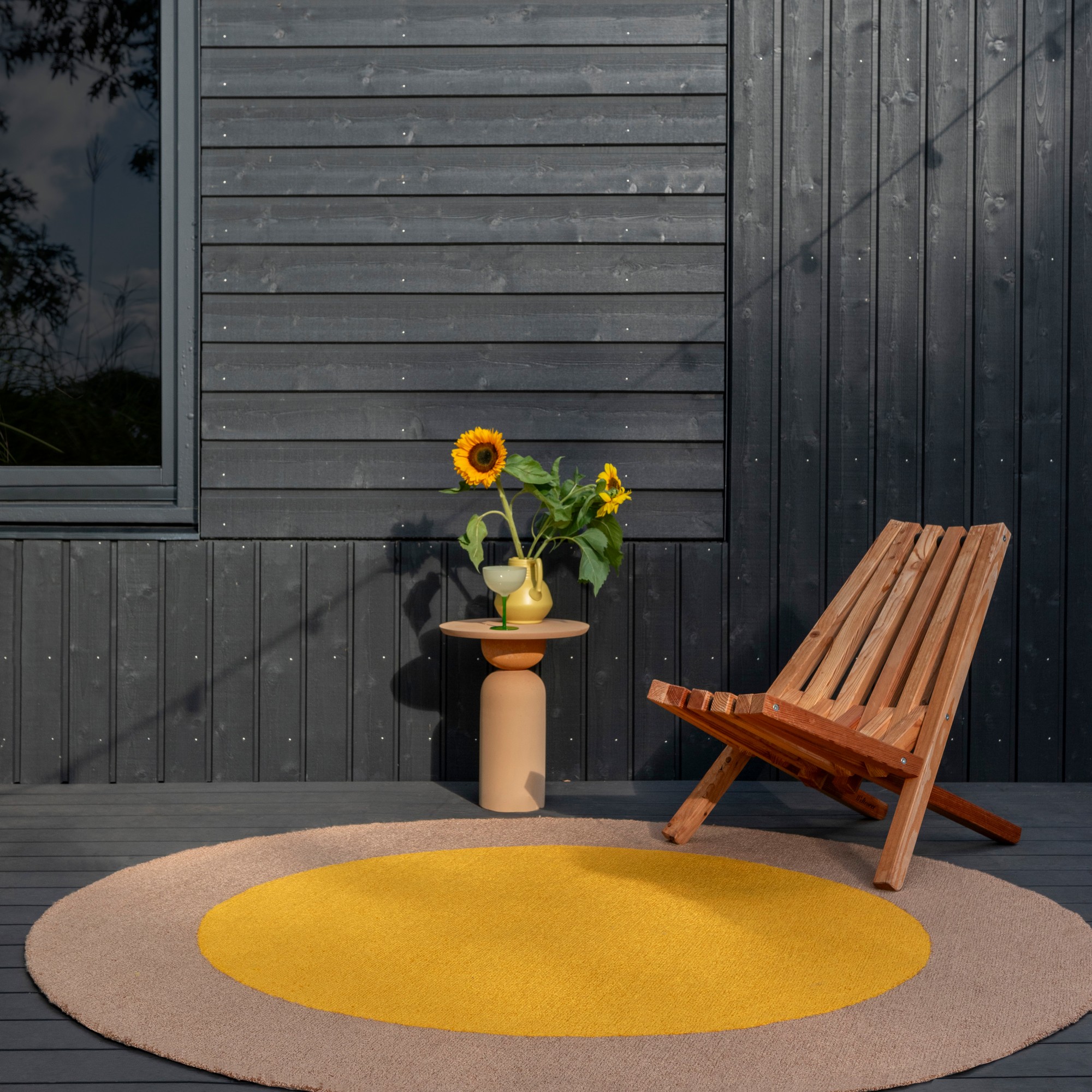 Habitat Festival Round Indoor Outdoor Rug 496306 By Brink Campman In Yellow